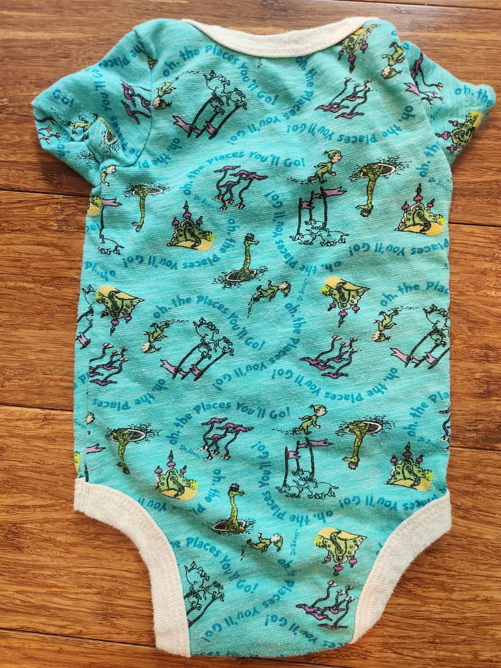 Newborn Set- Dr. Seuss Places You'll Go & Tie Dye Baby Short Onesie & Paci Clip